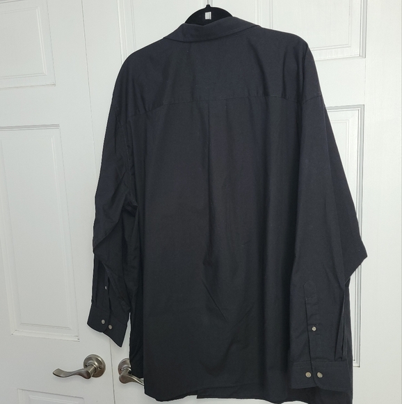 Harbor Bay HB Long Sleeve Button Down Shirt- Big & Tall Size 3XL Black - Picture 2 of 4